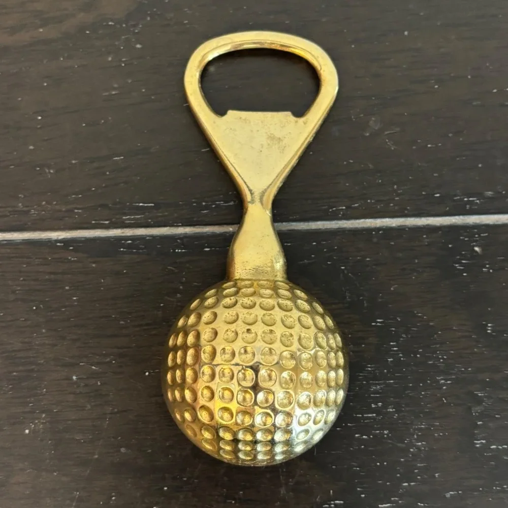 Vintage | Solid Brass | Golf Ball Bottle Opener | 4 Inch